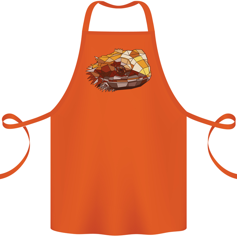 Polygonal Chameleon Cotton Apron 100% Organic Orange