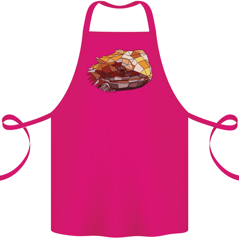 Polygonal Chameleon Cotton Apron 100% Organic Pink