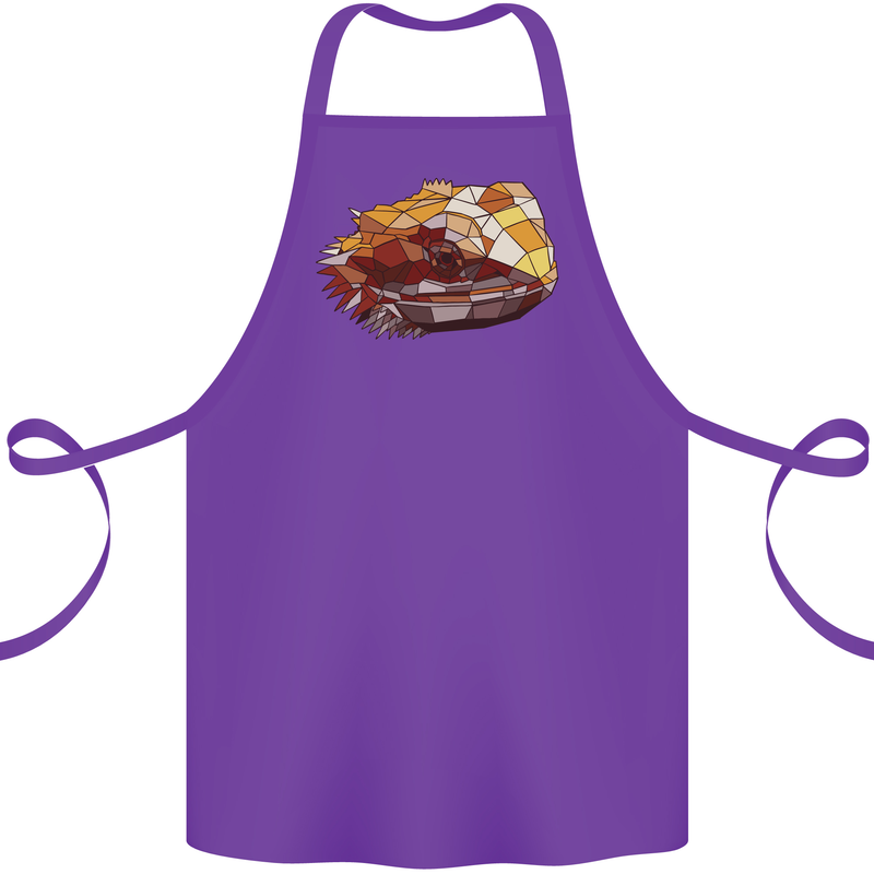 Polygonal Chameleon Cotton Apron 100% Organic Purple