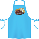 Polygonal Chameleon Cotton Apron 100% Organic Turquoise