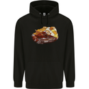 Polygonal Chameleon Mens 80% Cotton Hoodie Black