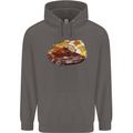 Polygonal Chameleon Mens 80% Cotton Hoodie Charcoal