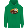 Polygonal Chameleon Mens 80% Cotton Hoodie Irish Green