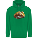 Polygonal Chameleon Mens 80% Cotton Hoodie Irish Green