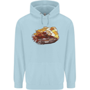 Polygonal Chameleon Mens 80% Cotton Hoodie Light Blue