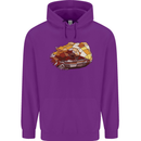 Polygonal Chameleon Mens 80% Cotton Hoodie Purple