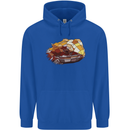 Polygonal Chameleon Mens 80% Cotton Hoodie Royal Blue