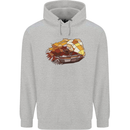 Polygonal Chameleon Mens 80% Cotton Hoodie Sports Grey