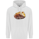Polygonal Chameleon Mens 80% Cotton Hoodie White