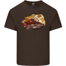 Polygonal Chameleon Mens Cotton T-Shirt Tee Top Dark Chocolate