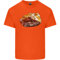 Polygonal Chameleon Mens Cotton T-Shirt Tee Top Orange