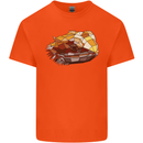 Polygonal Chameleon Mens Cotton T-Shirt Tee Top Orange