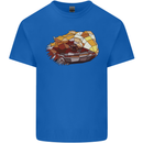Polygonal Chameleon Mens Cotton T-Shirt Tee Top Royal Blue
