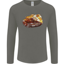 Polygonal Chameleon Mens Long Sleeve T-Shirt Charcoal