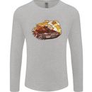 Polygonal Chameleon Mens Long Sleeve T-Shirt Sports Grey