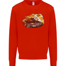 Polygonal Chameleon Mens Sweatshirt Jumper Bright Red