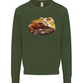 Polygonal Chameleon Mens Sweatshirt Jumper Forest Green