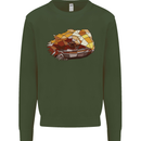 Polygonal Chameleon Mens Sweatshirt Jumper Forest Green