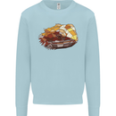 Polygonal Chameleon Mens Sweatshirt Jumper Light Blue