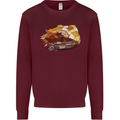 Polygonal Chameleon Mens Sweatshirt Jumper Maroon