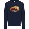 Polygonal Chameleon Mens Sweatshirt Jumper Navy Blue
