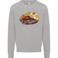 Polygonal Chameleon Mens Sweatshirt Jumper Sports Grey
