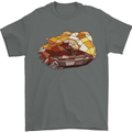 Polygonal Chameleon Mens T-Shirt 100% Cotton Charcoal