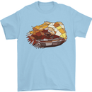 Polygonal Chameleon Mens T-Shirt 100% Cotton Light Blue