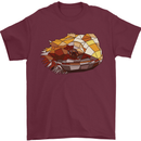 Polygonal Chameleon Mens T-Shirt 100% Cotton Maroon