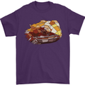 Polygonal Chameleon Mens T-Shirt 100% Cotton Purple