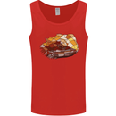 Polygonal Chameleon Mens Vest Tank Top Red