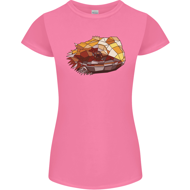 Polygonal Chameleon Womens Petite Cut T-Shirt Azalea