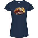 Polygonal Chameleon Womens Petite Cut T-Shirt Navy Blue