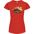 Polygonal Chameleon Womens Petite Cut T-Shirt Red