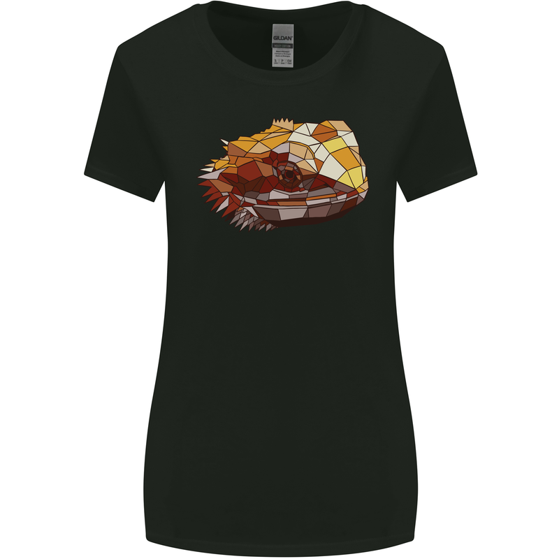 Polygonal Chameleon Womens Wider Cut T-Shirt Black