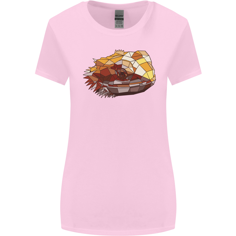 Polygonal Chameleon Womens Wider Cut T-Shirt Light Pink