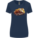 Polygonal Chameleon Womens Wider Cut T-Shirt Navy Blue