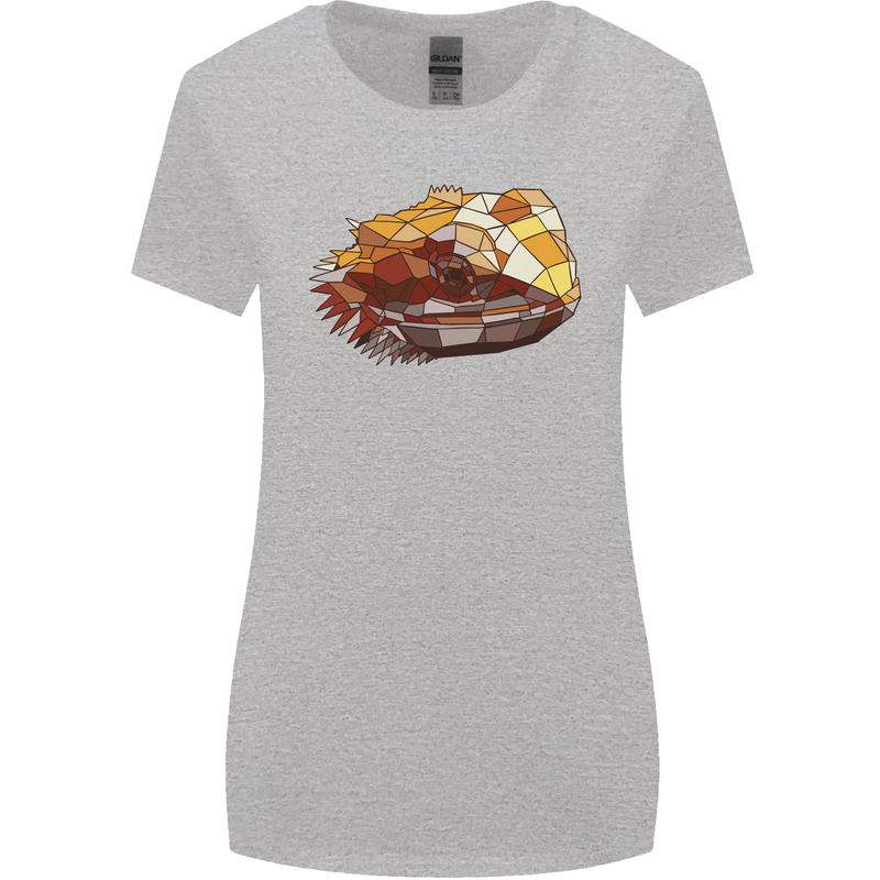 Polygonal Chameleon Womens Wider Cut T-Shirt Sports Grey