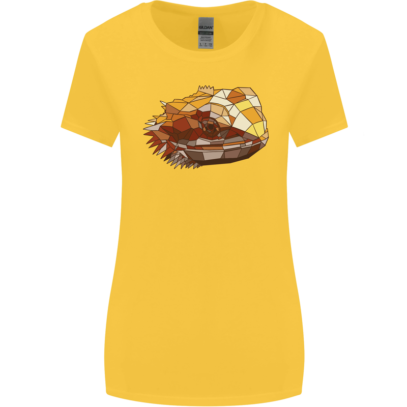 Polygonal Chameleon Womens Wider Cut T-Shirt Yellow