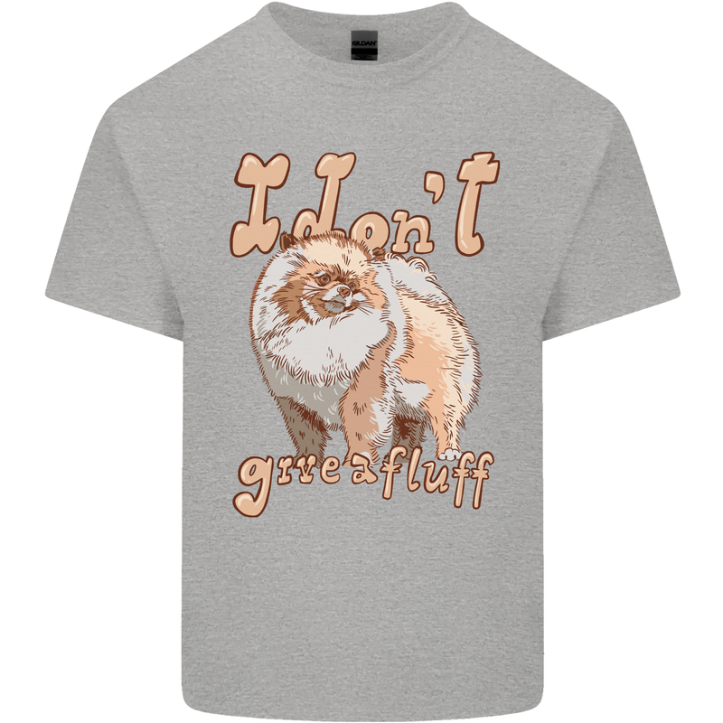 Pomeranian I Don't Give a Fluff Funny Dog Kids T-Shirt Childrens Sports Grey