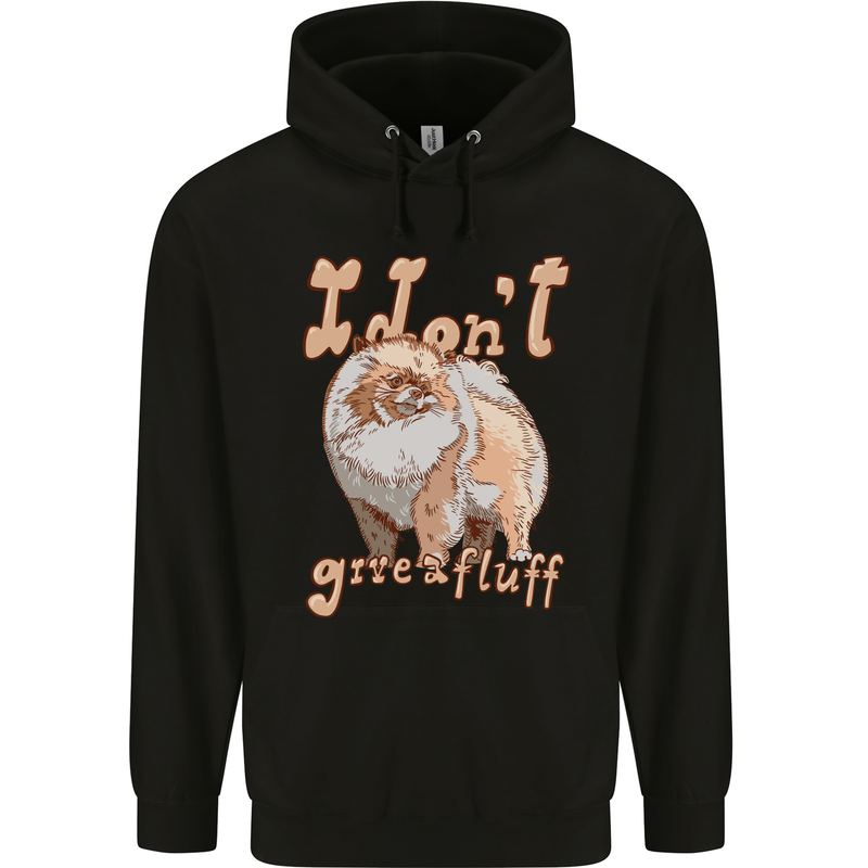 Pomeranian I Don't Give a Fluff Funny Dog Mens 80% Cotton Hoodie Black