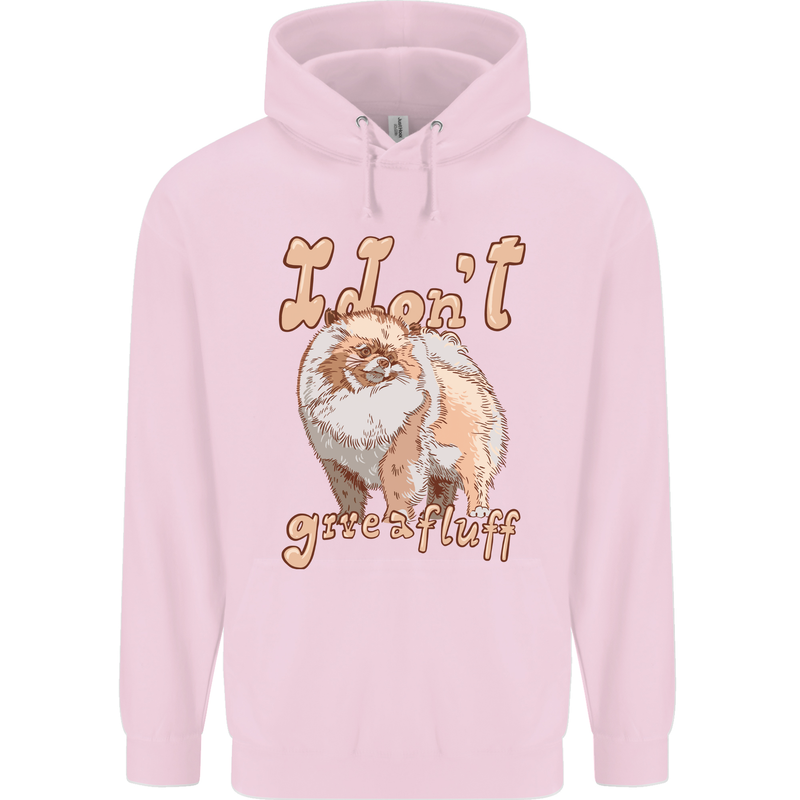 Pomeranian I Don't Give a Fluff Funny Dog Mens 80% Cotton Hoodie Light Pink