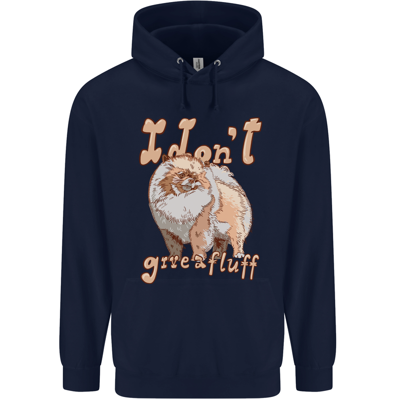 Pomeranian I Don't Give a Fluff Funny Dog Mens 80% Cotton Hoodie Navy Blue