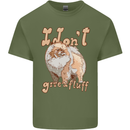 Pomeranian I Don't Give a Fluff Funny Dog Mens Cotton T-Shirt Tee Top Military Green