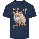Pomeranian I Don't Give a Fluff Funny Dog Mens Cotton T-Shirt Tee Top Navy Blue