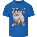 Pomeranian I Don't Give a Fluff Funny Dog Mens Cotton T-Shirt Tee Top Royal Blue