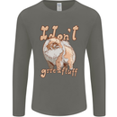 Pomeranian I Don't Give a Fluff Funny Dog Mens Long Sleeve T-Shirt Charcoal