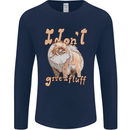 Pomeranian I Don't Give a Fluff Funny Dog Mens Long Sleeve T-Shirt Navy Blue