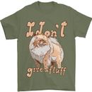 Pomeranian I Don't Give a Fluff Funny Dog Mens T-Shirt 100% Cotton Military Green