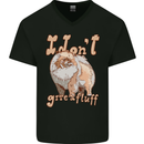 Pomeranian I Don't Give a Fluff Funny Dog Mens V-Neck Cotton T-Shirt Black